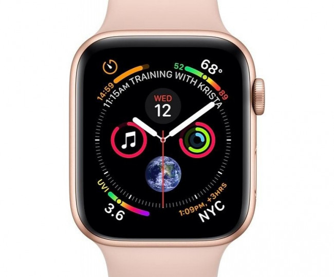 Apple Watch 4 GPS + Cellular 44mm Gold Aluminum Case with Pink Sand Sport Band (MTV02, MTVW2) б/у